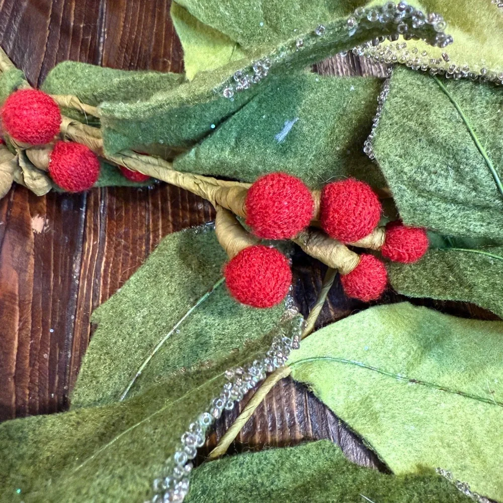 Festive Green and Red Berry Garland